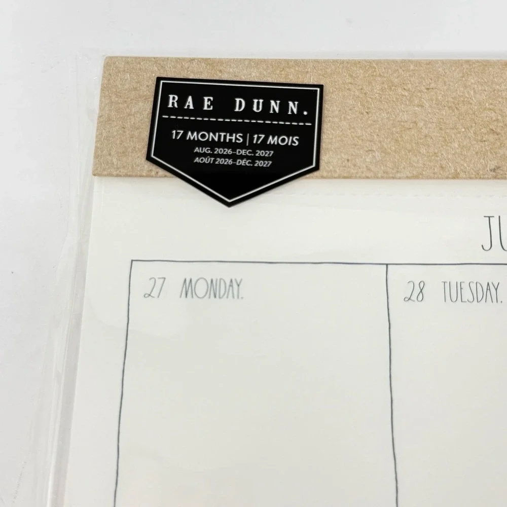 Rae Dunn My Week Weekly Planner 17 Month Aug 2026-Dec 2027 Desk Pad Kraft Paper